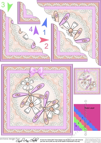 Dreamy Dragonflies Scallop Corner side stacker Topper