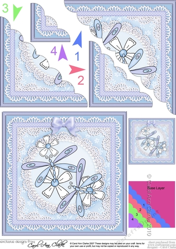 Dreamy Dragonflies Scallop Corner side stacker Topper