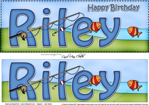 Large DL Happy Birthday RILEY 3D decoupage