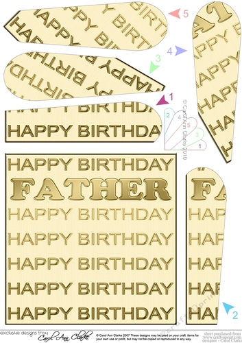 Birthday FATHER Fan Pyramage Topper