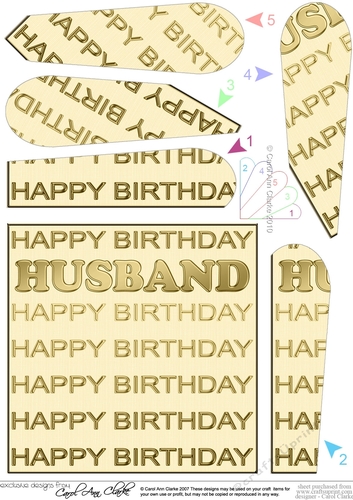 Birthday HUSBAND Fan Pyramage Topper