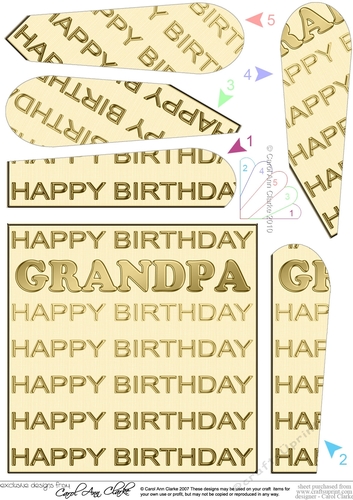 Birthday GRANDPA Fan Pyramage Topper