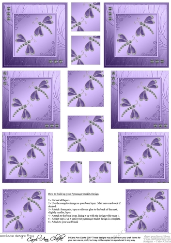 Diamante Dragonflies Pyramage Sheet