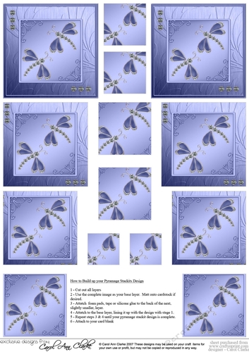 Diamante Dragonflies Pyramage Sheet