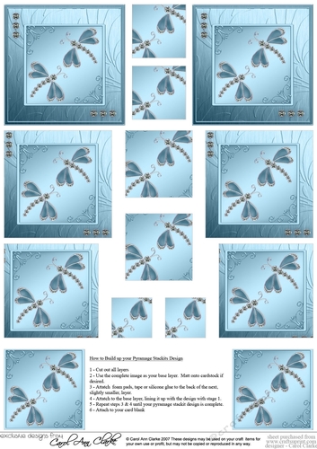 Diamante Dragonflies Pyramage Sheet