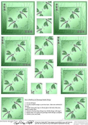 Diamante Dragonflies Pyramage Sheet