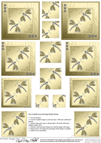 Diamante Dragonflies Pyramage Sheet