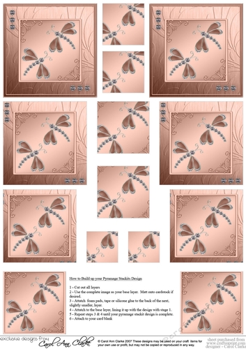 Diamante Dragonflies Pyramage Sheet