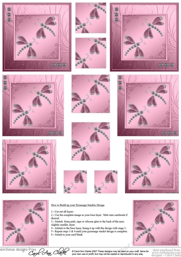 Diamante Dragonflies Pyramage Sheet