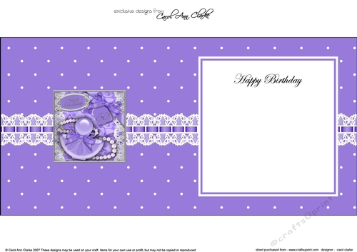50th Birthday Perfume Lace & Pearls square landscape insert