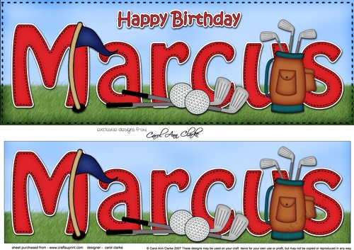 Large DL Happy Birthday MARCUS 3D decoupage