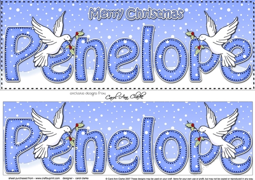 Large DL Merry Christmas PENELOPE 3D decoupage 