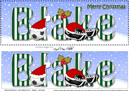 Large DL Merry Christmas BLAKE 3D decoupage 