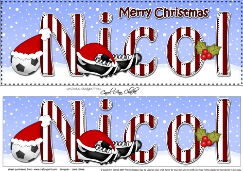 Large DL Merry Christmas NICOL 3D decoupage 