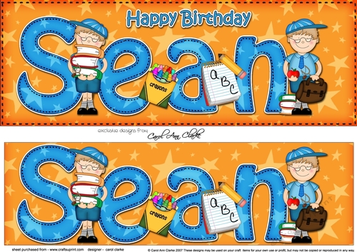 Large DL Happy Birthday SEAN 3D decoupage