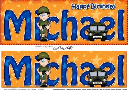 Large DL Happy Birthday MICHAEL 3D decoupage