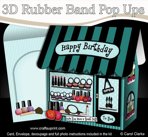 3D Shoppe Pop Up Rubber Band Card Kit  -  The Blush Boutique Beauty Shop
