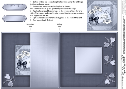 Daisies on Metallic Lace No-Hole Fold Back Card