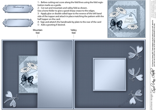 Daisies on Metallic Lace No-Hole Fold Back Card