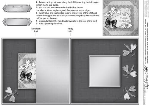 Daisies on Metallic Lace No-Hole Fold Back Card
