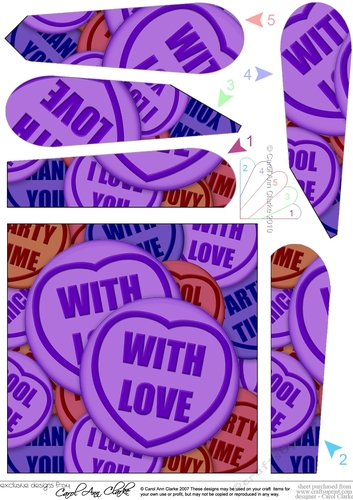 With Love Sweet Heart Fan Pyramage Topper