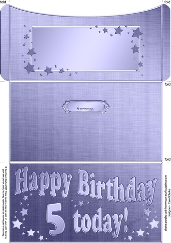 5th Birthday Metallic Age Money or Gift Wallet Card