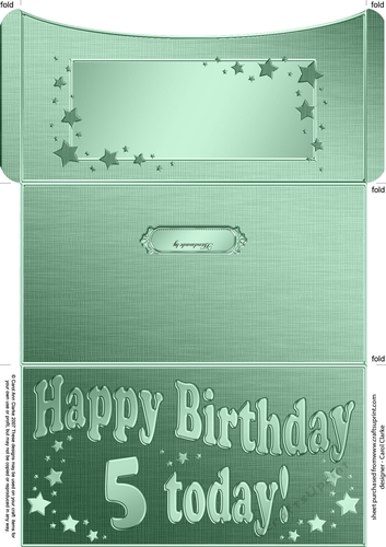 5th Birthday Metallic Age Money or Gift Wallet Card