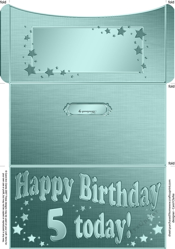 5th Birthday Metallic Age Money or Gift Wallet Card
