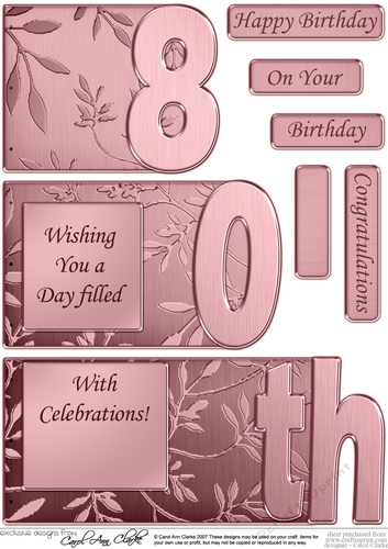 80th Elegant Metallic Book Sheet