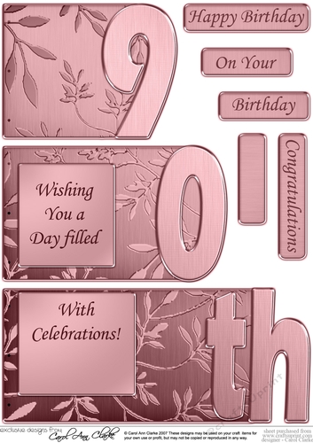 90th Elegant Metallic Book Sheet