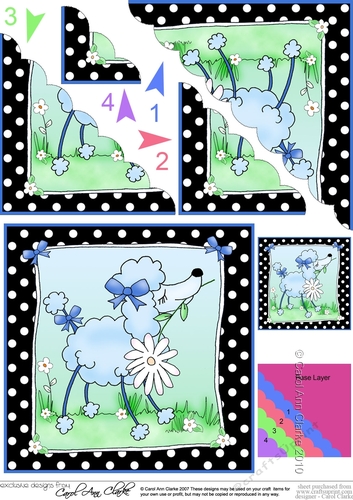 Cute Poodle Scallop Corner side stacker Topper