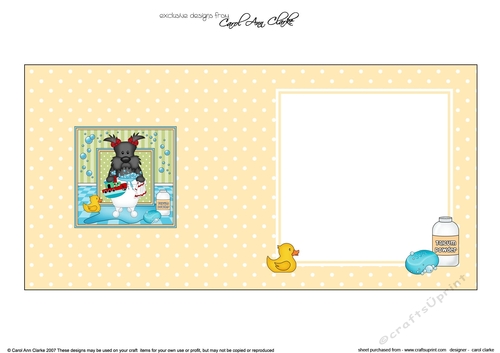 Square Landscape Insert - Bathtub Buddies - Little Scottie Dog