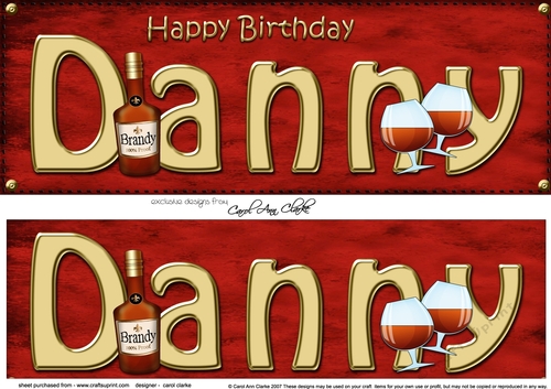Large DL Happy Birthday DANNY 3D decoupage