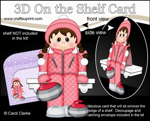 3D On the Shelf Card Kit - Winter Sports Branda goes Curling