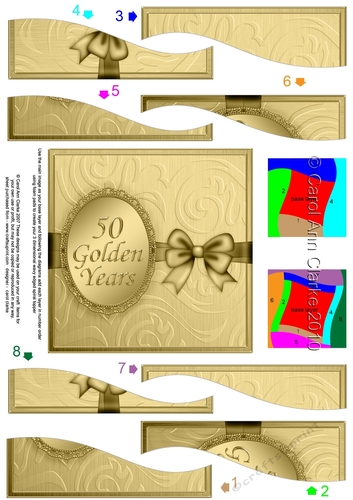 50 Golden Years Metallic Greeting Wavy Spiral Side Stacker