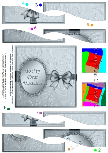 To my Dear Husband Metallic Greeting Wavy Spiral Side Stacker