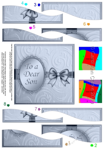 To a Dear Son Metallic Greeting Wavy Spiral Side Stacker