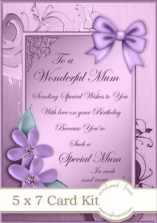5 x 7 Elegant Metallic Greeting Kit with 3D Decoupage