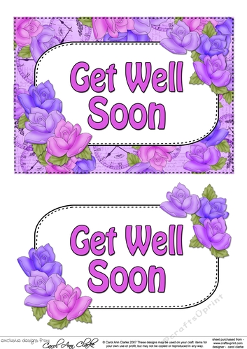 5x7 GET WELL SOON Time for Roses 3D Decoupage
