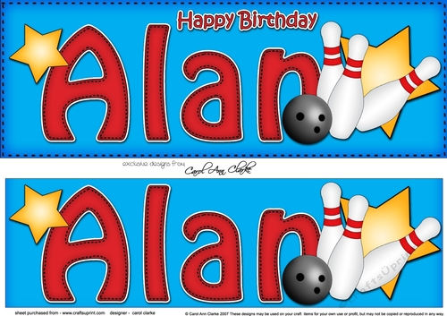 Large DL Happy Birthday ALAN 3D decoupage