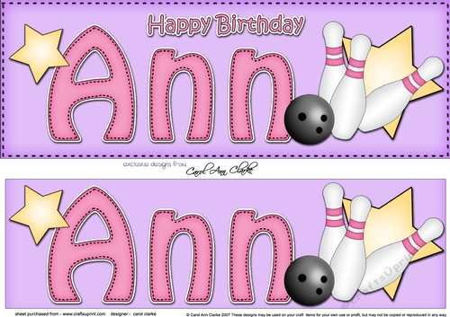 Large DL Happy Birthday ANN 3D decoupage