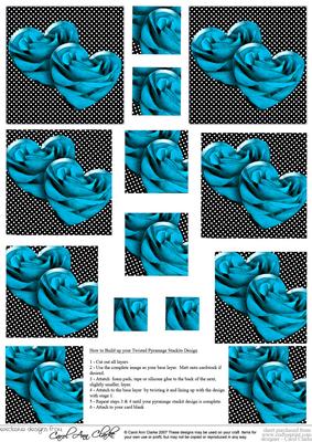 Romantic Rose Hearts Twisted Pyramage Sheet