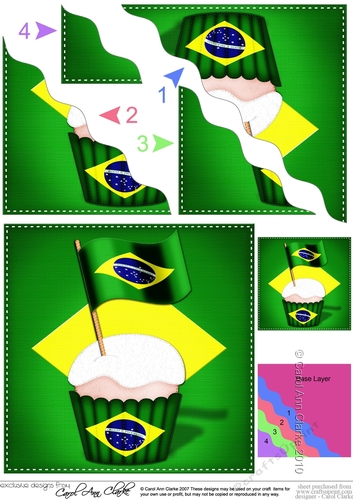 Flying the Flag Brazil Cupcake Wavy Corner side stacker
