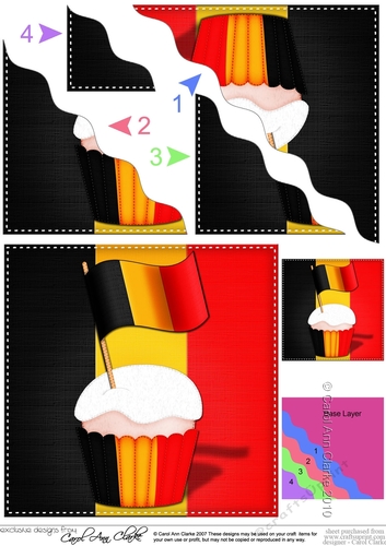Flying the Flag Belgium Cupcake Wavy Corner side stacker