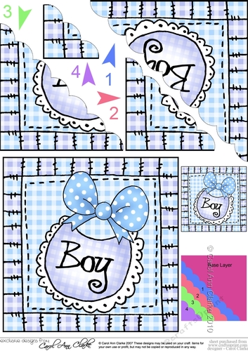 New Baby Bib Scalloped Corner Stacker