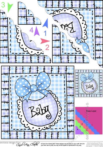New Baby Bib Scalloped Corner Stacker