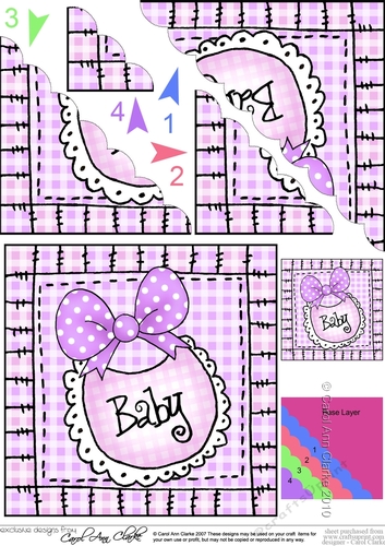 New Baby Bib Scalloped Corner Stacker