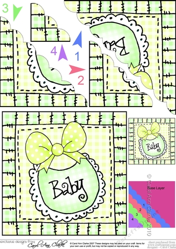 New Baby Bib Scalloped Corner Stacker