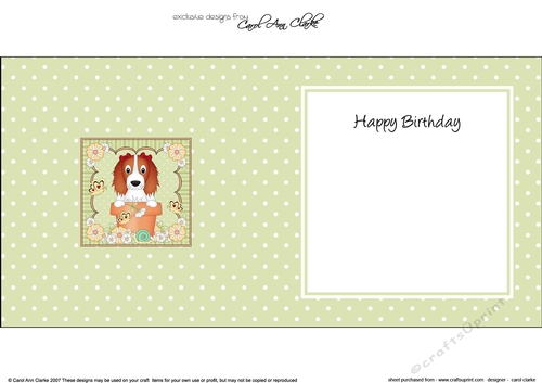 Flower Pot Friends Cute Little Springer Spaniel Dog square landscape insert