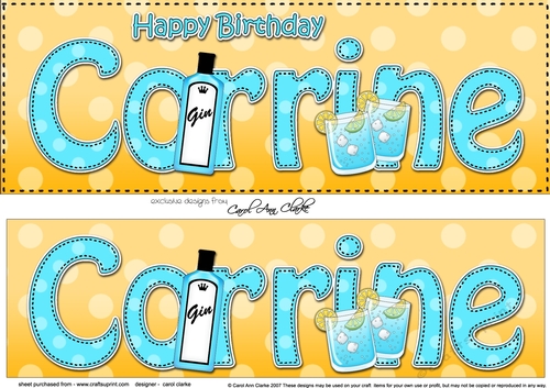 Large DL Happy Birthday CORRINE 3D decoupage